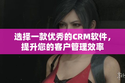 选择一款优秀的CRM软件，提升您的客户管理效率