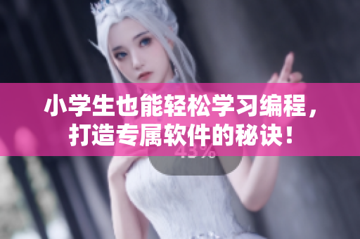 小学生也能轻松学习编程，打造专属软件的秘诀！