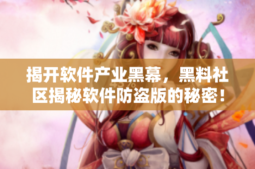 揭开软件产业黑幕，黑料社区揭秘软件防盗版的秘密！