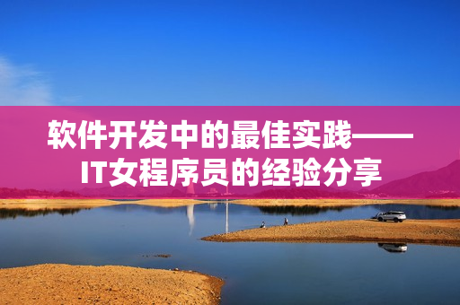软件开发中的最佳实践——IT女程序员的经验分享