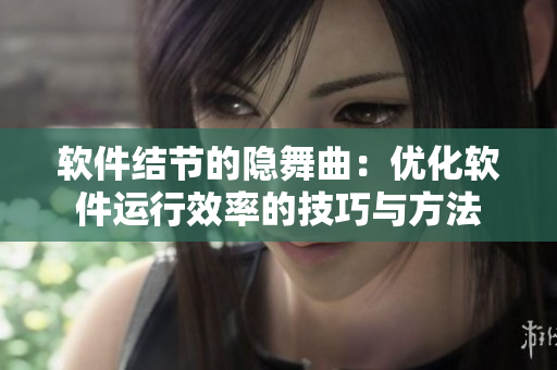 软件结节的隐舞曲：优化软件运行效率的技巧与方法