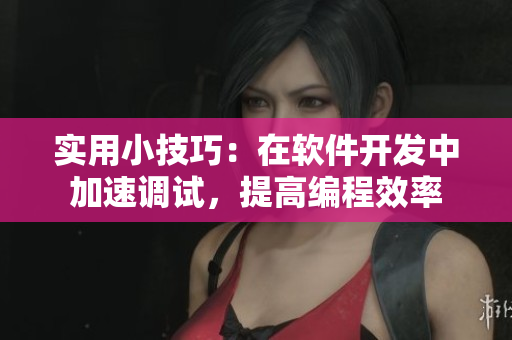 实用小技巧：在软件开发中加速调试，提高编程效率