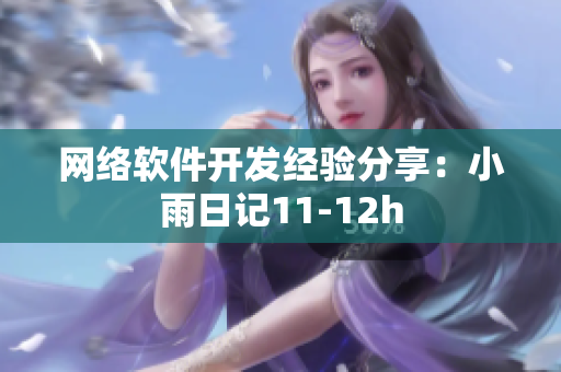 网络软件开发经验分享：小雨日记11-12h