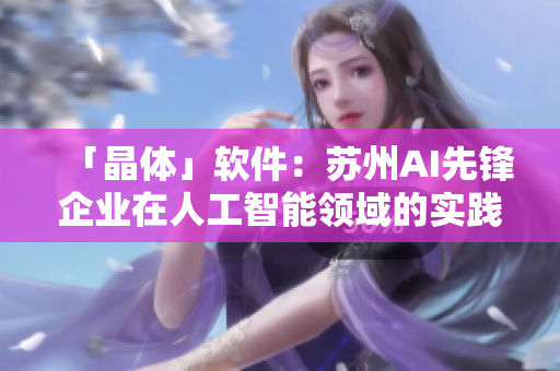 「晶体」软件：苏州AI先锋企业在人工智能领域的实践