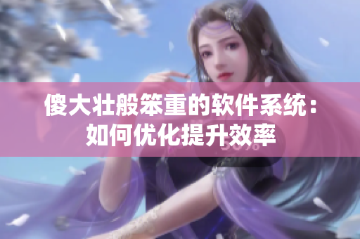 傻大壮般笨重的软件系统：如何优化提升效率