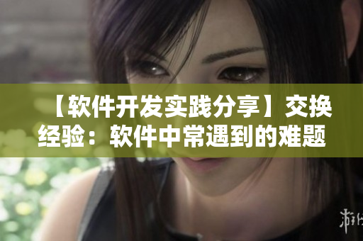 【软件开发实践分享】交换经验：软件中常遇到的难题与解决方案