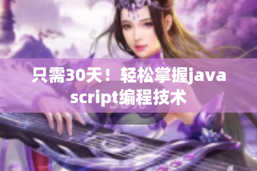 只需30天！轻松掌握javascript编程技术