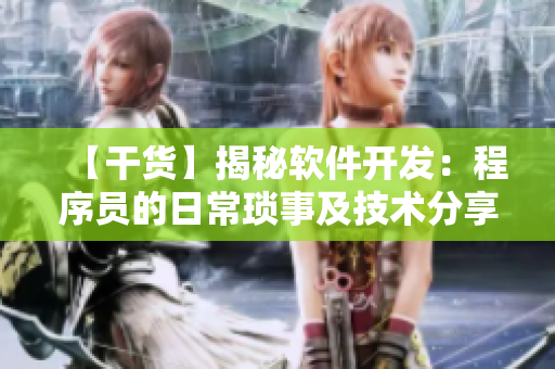 【干货】揭秘软件开发：程序员的日常琐事及技术分享