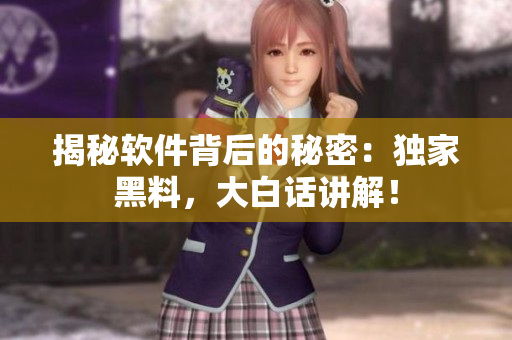 揭秘软件背后的秘密：独家黑料，大白话讲解！