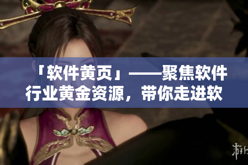 「软件黄页」——聚焦软件行业黄金资源，带你走进软件市场的大门