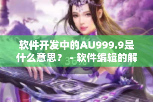 软件开发中的AU999.9是什么意思？ - 软件编辑的解释与解读