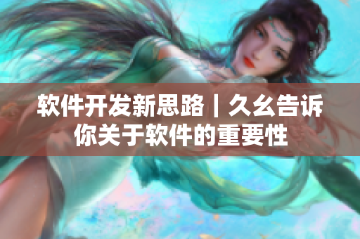 软件开发新思路｜久幺告诉你关于软件的重要性