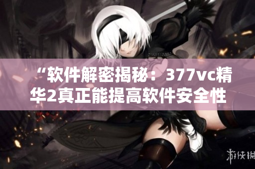 “软件解密揭秘：377vc精华2真正能提高软件安全性？”