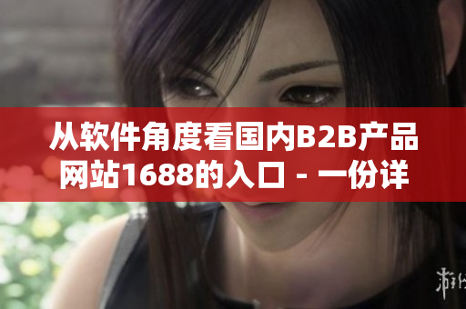 从软件角度看国内B2B产品网站1688的入口 - 一份详尽分析
