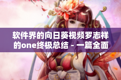 软件界的向日葵视频罗志祥的one终极总结 - 一篇全面解析网络软件开发的文章