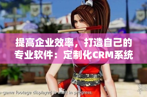 提高企业效率，打造自己的专业软件：定制化CRM系统