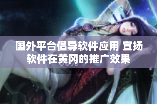国外平台倡导软件应用 宣扬软件在黄冈的推广效果