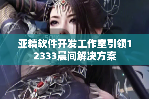 亚精软件开发工作室引领12333晨间解决方案