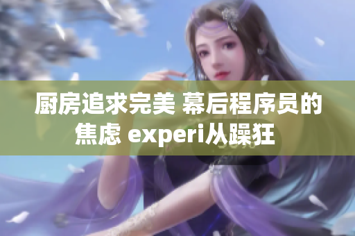 厨房追求完美 幕后程序员的焦虑 experi从躁狂 