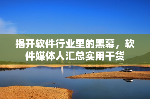 揭开软件行业里的黑幕，软件媒体人汇总实用干货