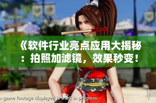 《软件行业亮点应用大揭秘：拍照加滤镜，效果秒变！》