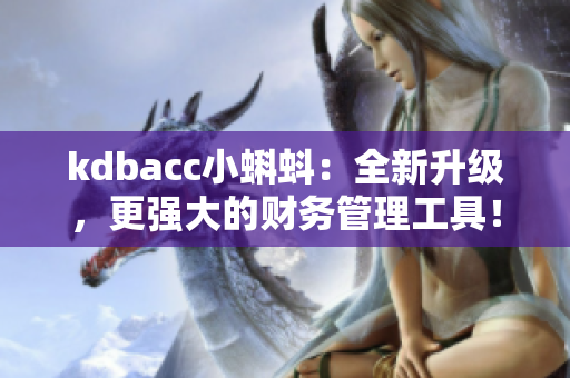 kdbacc小蝌蚪：全新升级，更强大的财务管理工具！