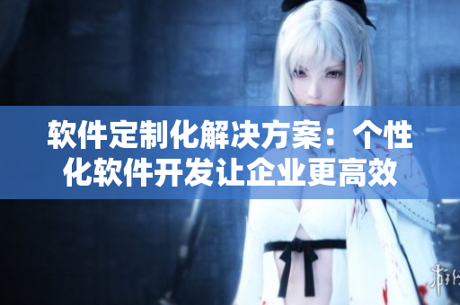 软件定制化解决方案:个性化软件开发让企业更高效 软件定制化解决方案:个性化软件开发让企业更高效