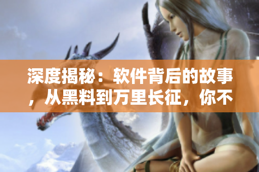 深度揭秘：软件背后的故事，从黑料到万里长征，你不得不看！