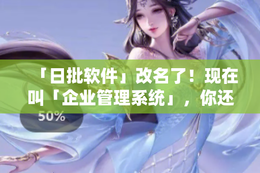 「日批软件」改名了！现在叫「企业管理系统」，你还在用老软件吗？