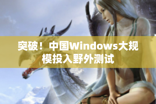 突破！中国Windows大规模投入野外测试